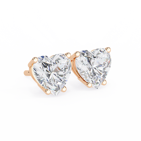 Heart Solitaire Studs