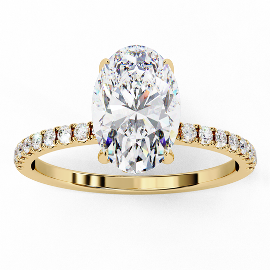 Solitaire Oval with side diamond