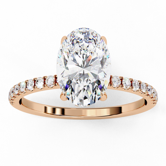 Solitaire Oval with side diamond