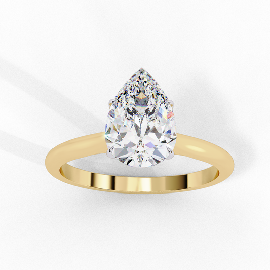 Solitaire Pear Ring