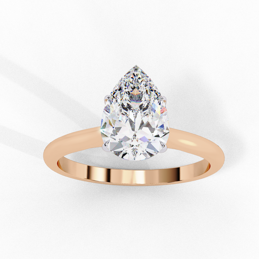 Solitaire Pear Ring