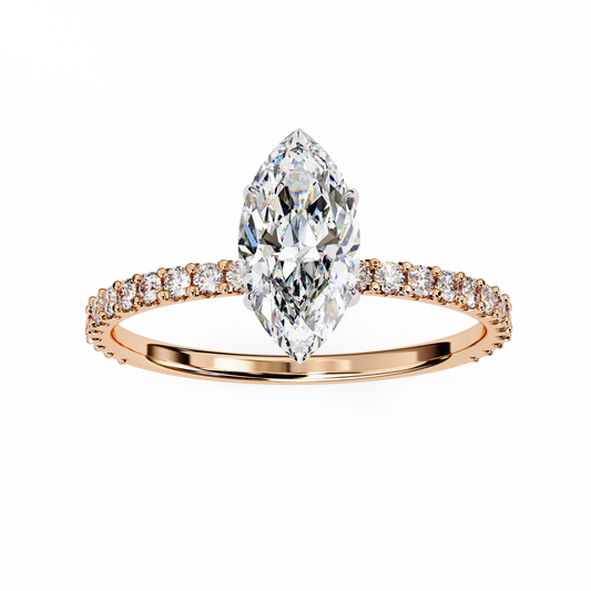 Solitaire Marquise with side diamond