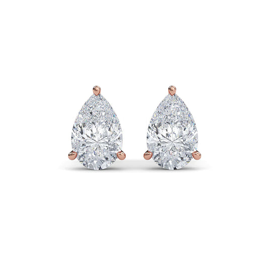 Pear Solitaire Studs