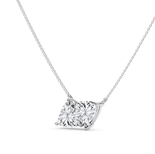 Twin Trillian Shaped Pendant With Chain