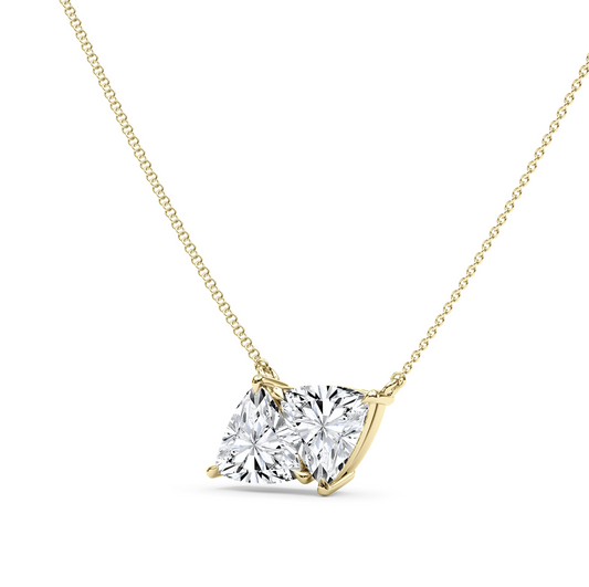 Twin Trillian Shaped Pendant With Chain