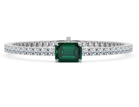 Round-Cut Green Diamond Tennis Bracelet