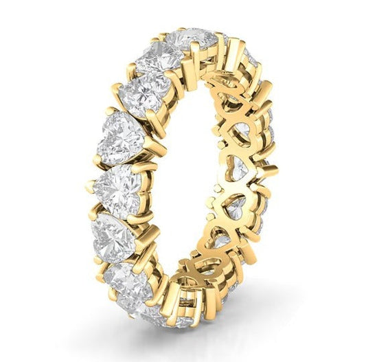Alternating Heart Diamond Eternity Band