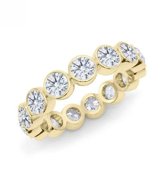 Round Cut Bezel Diamond Eternity Band