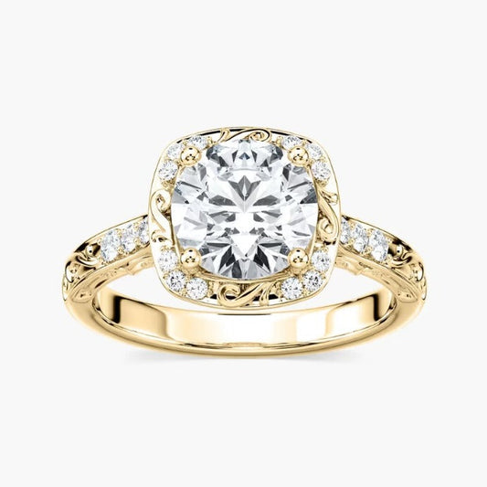 Round Halo Engagement Ring