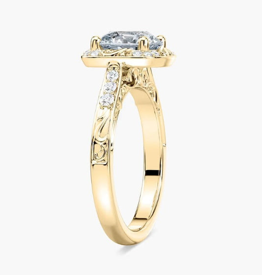 Round Halo Engagement Ring