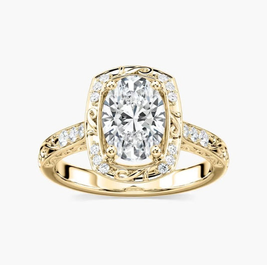 Oval Halo Engagement Ring