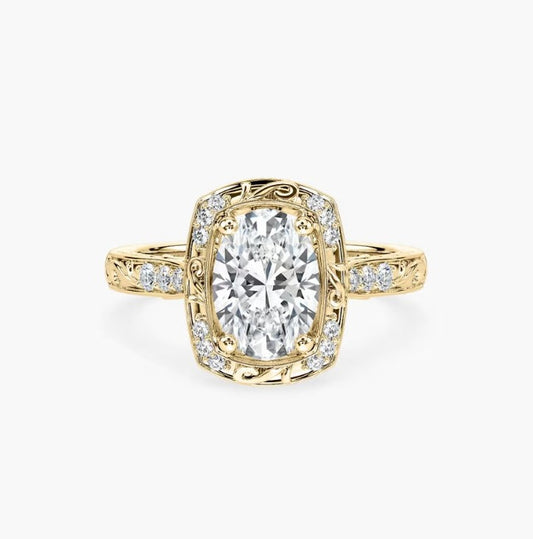 Oval Halo Engagement Ring