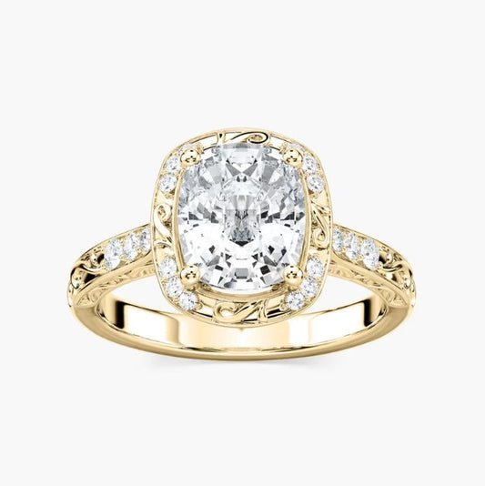 Cushion Halo Engagement Ring