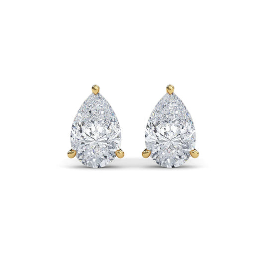 Pear Solitaire Studs