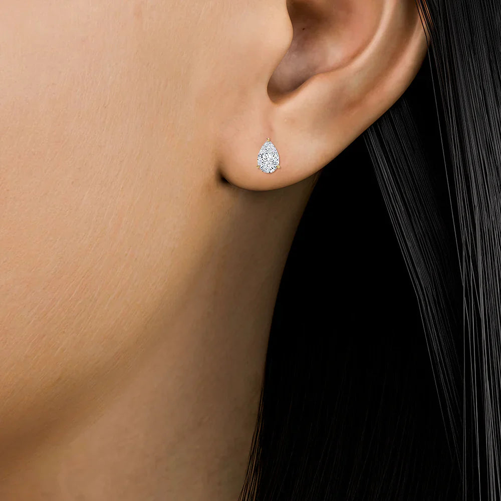 Pear Solitaire Studs