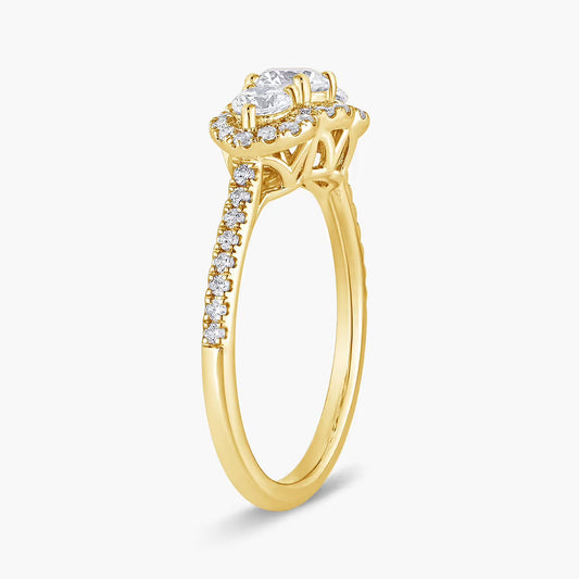 Round 3-Stone Halo Ring