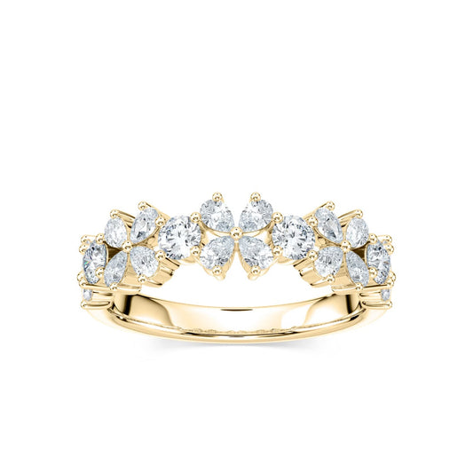 Round and Pear Diamond Band