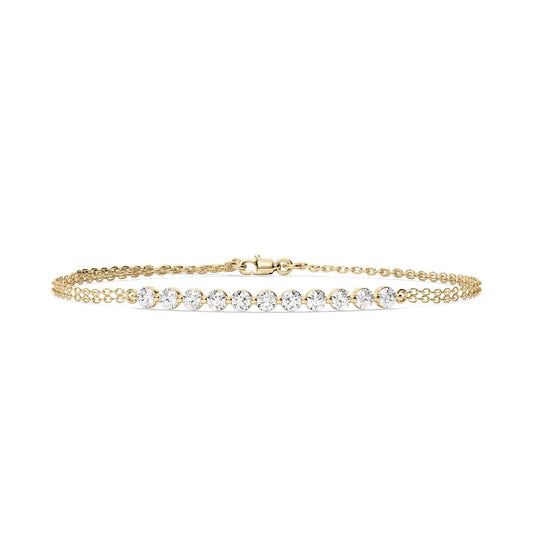 Round Cut 11 Stone Chain Bracelet