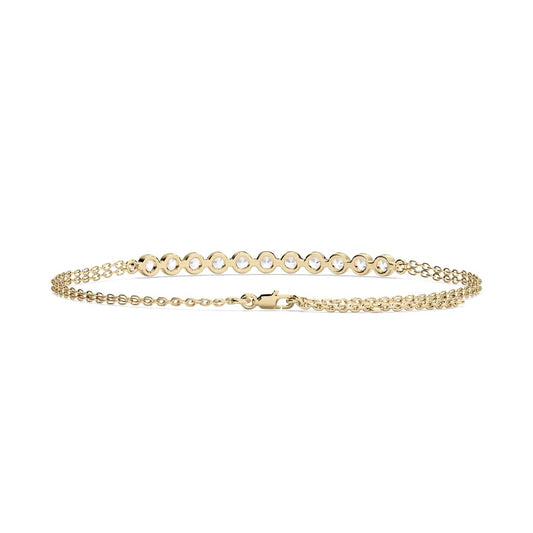 Round Cut 11 Stone Chain Bracelet
