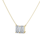 Kaksoissmaragdi pohjois-etelä-timanttiriipus ketjulla