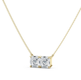 Twin Asscher Shaped Pendant With Chain