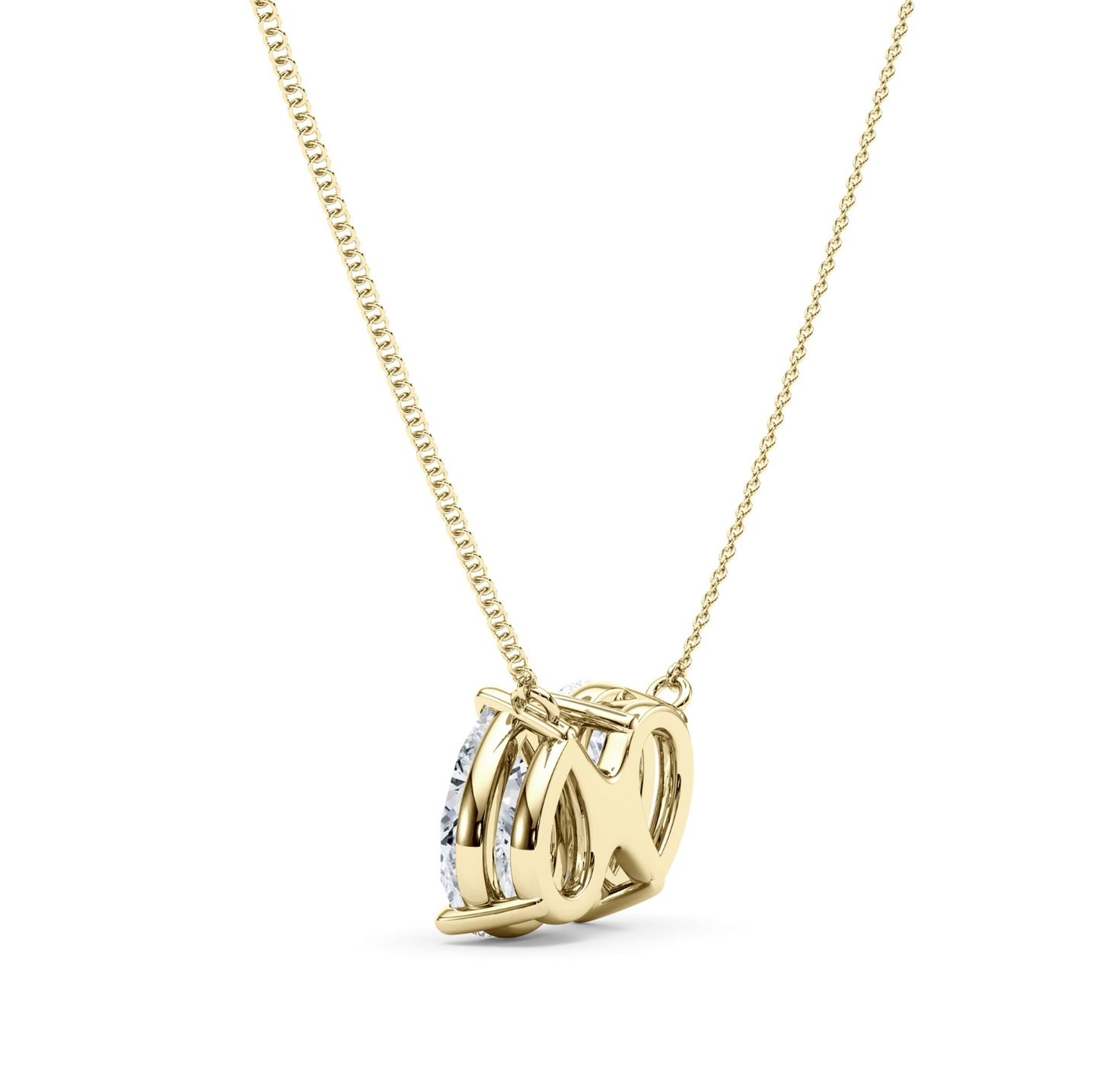 Twin Pear North-South Pendant With Chain