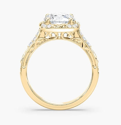 Pyöreä halo-kihlasormus