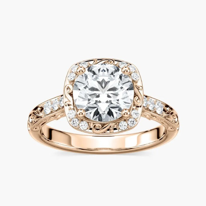 Pyöreä halo-kihlasormus