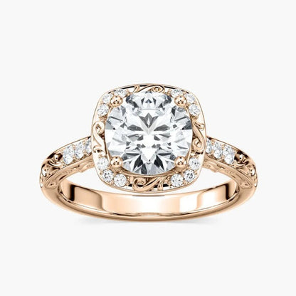 Pyöreä halo-kihlasormus