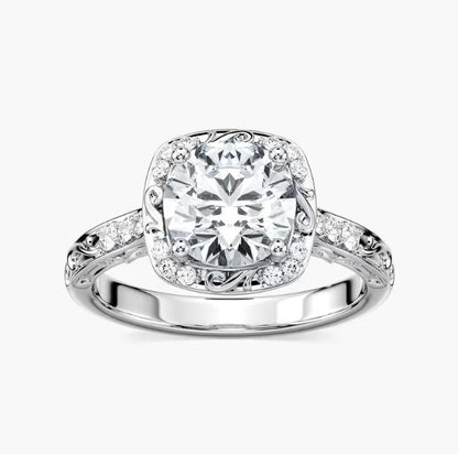 Pyöreä halo-kihlasormus