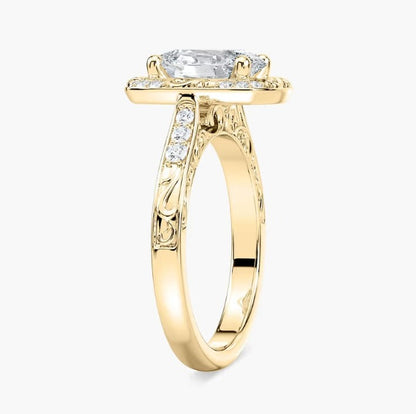 Soikea halo-kihlasormus