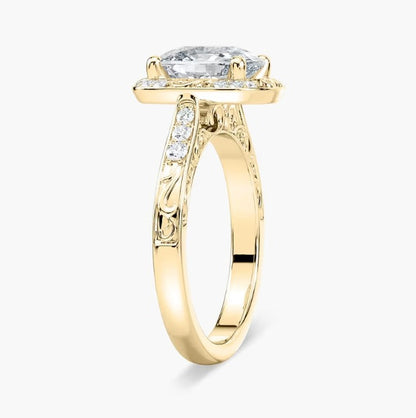 Cushion Halo Engagement Ring