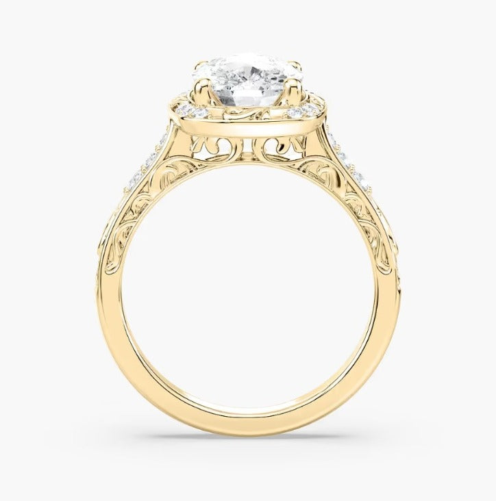 Cushion Halo Engagement Ring