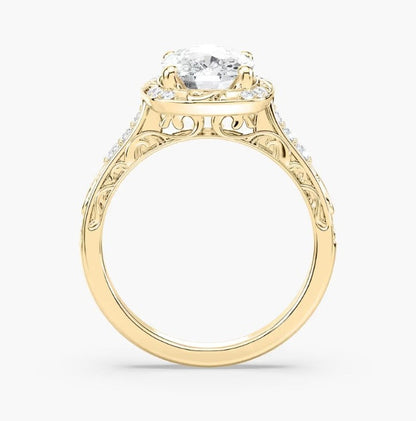 Cushion Halo Engagement Ring