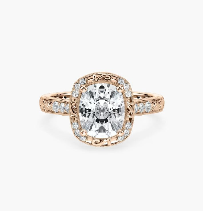 Cushion Halo Engagement Ring