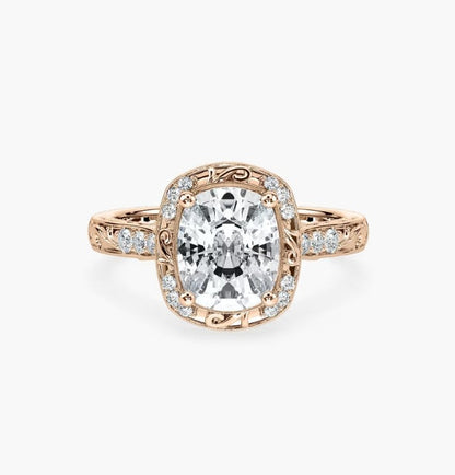 Cushion Halo Engagement Ring