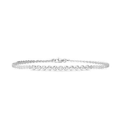 Round Cut 11 Stone Chain Bracelet
