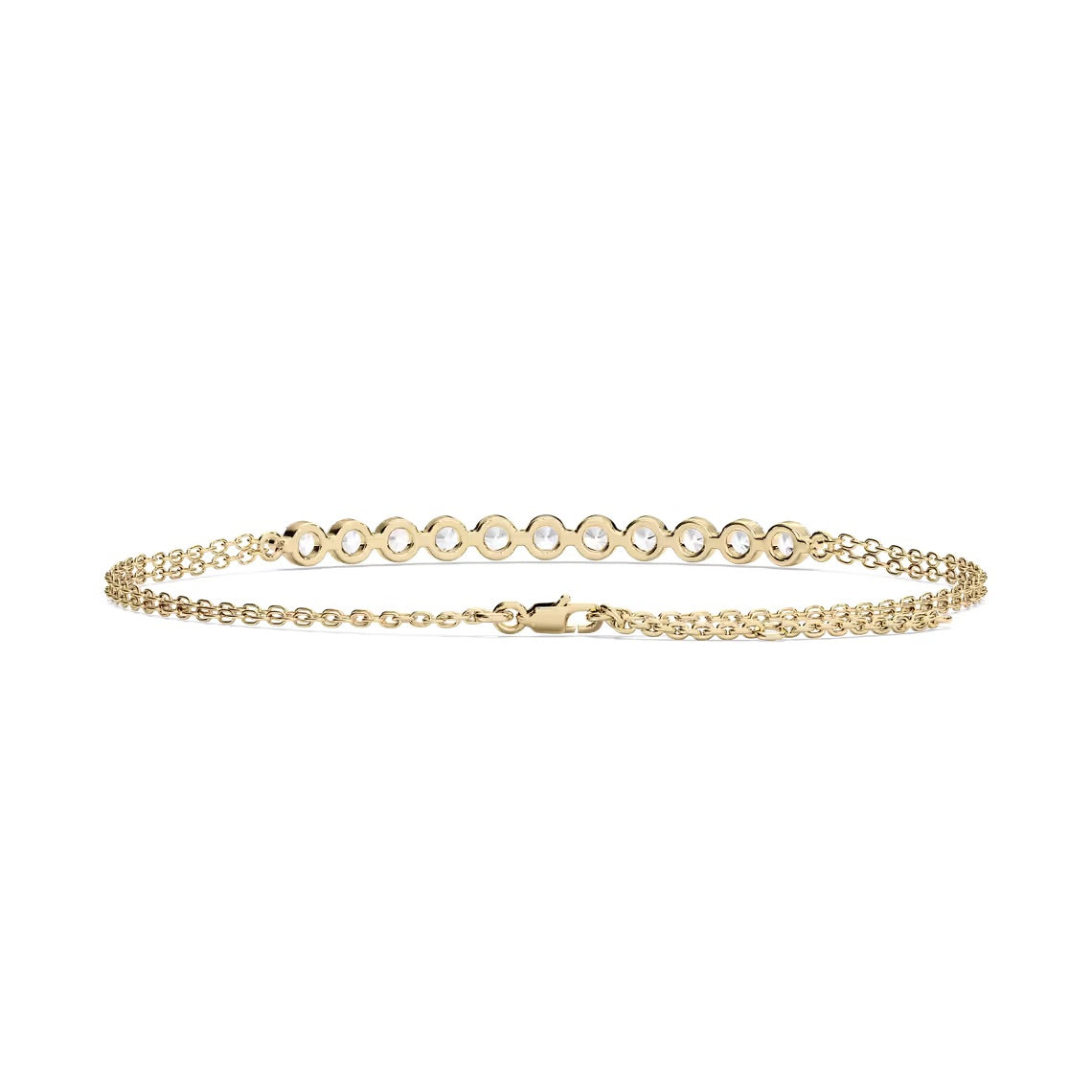Round Cut 11 Stone Chain Bracelet