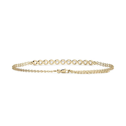 Round Cut 11 Stone Chain Bracelet